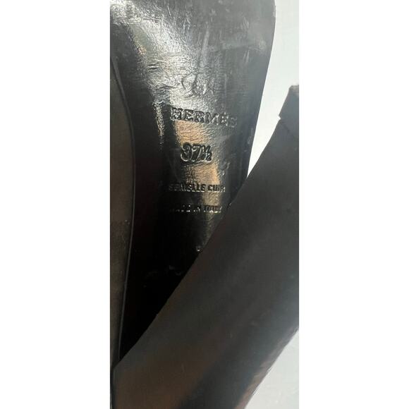 Authentic HERMES Suede Gray Black Silver Metal Embellishment Ankle Zip Boot 7.5 - Picture 10 of 12